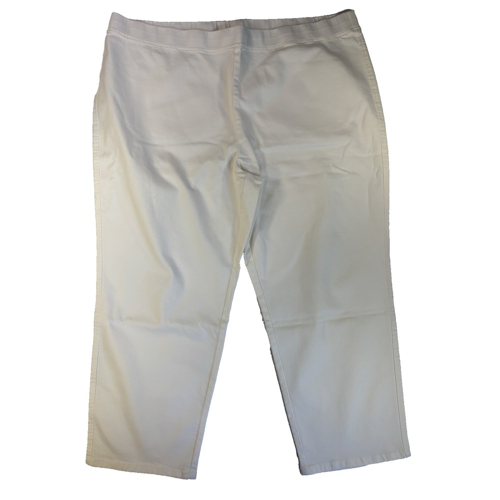 LOGO by Lori Goldstein Women's 24W White Pull On Pants Minimalist Coastal Chic